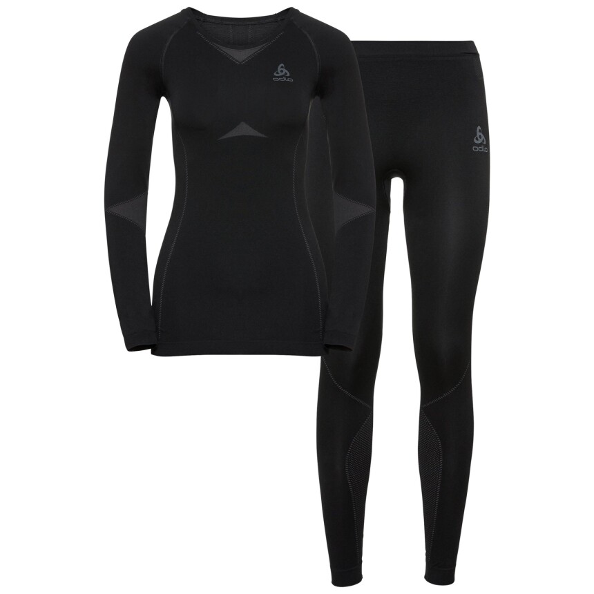 Damen ODLO PERFORMANCE WARM Funktionsunterwäsche Set, black - odlo graphite grey M