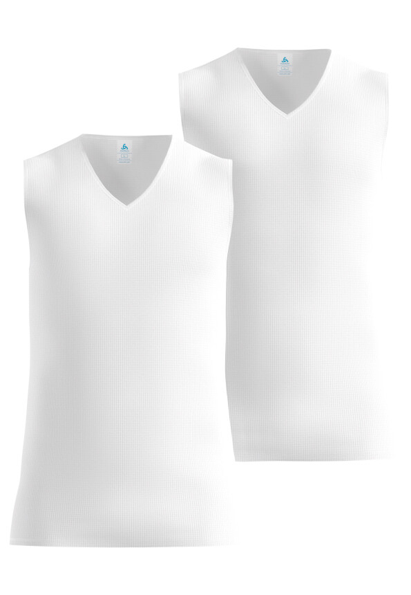 ODLO Active Light Herren Tanktop 2er Pack Baselayer Funktionsshirt ärmellos schnelltrocknend White 141572