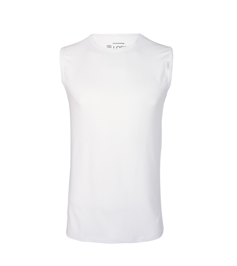 T-Shirt LORD Tank Top Muskelshirt Unterhemd Ärmellos, Baumwolle und Elastan L weiß