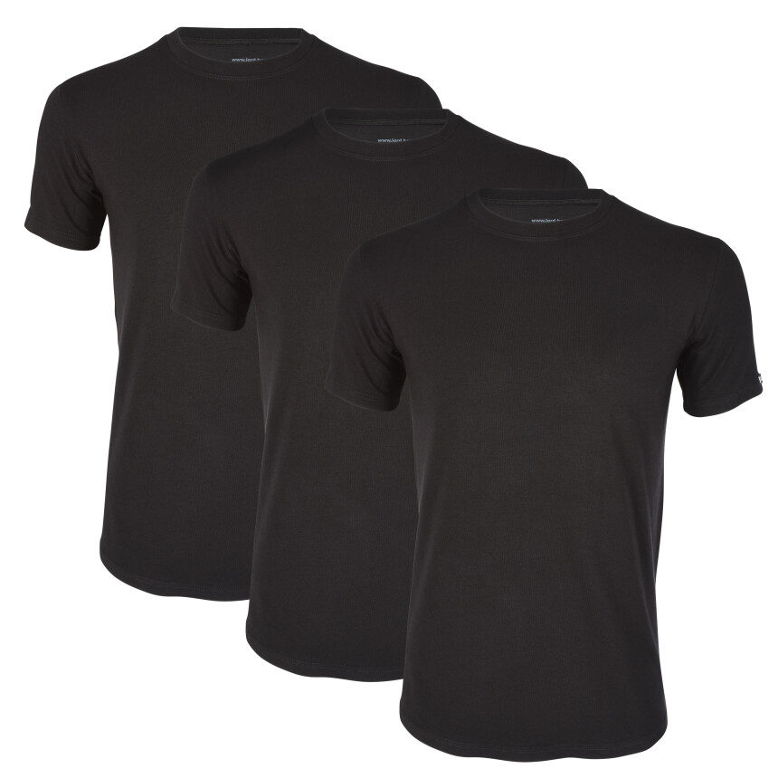 3er-Pack T-Shirt LORD, Unterhemd, Kurzarm, Rundhals, Baumwolle und Elastan, Slimfit schwarz XL