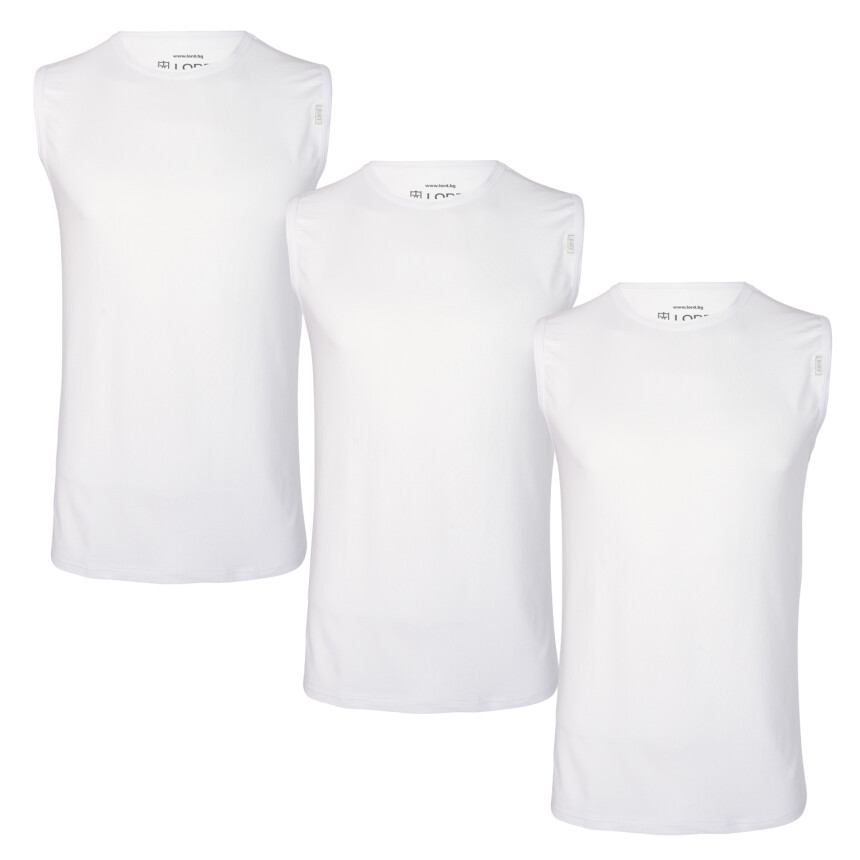 3er Pack T-Shirt LORD Tank Top Muskelshirt Unterhemd Ärmellos weiß M