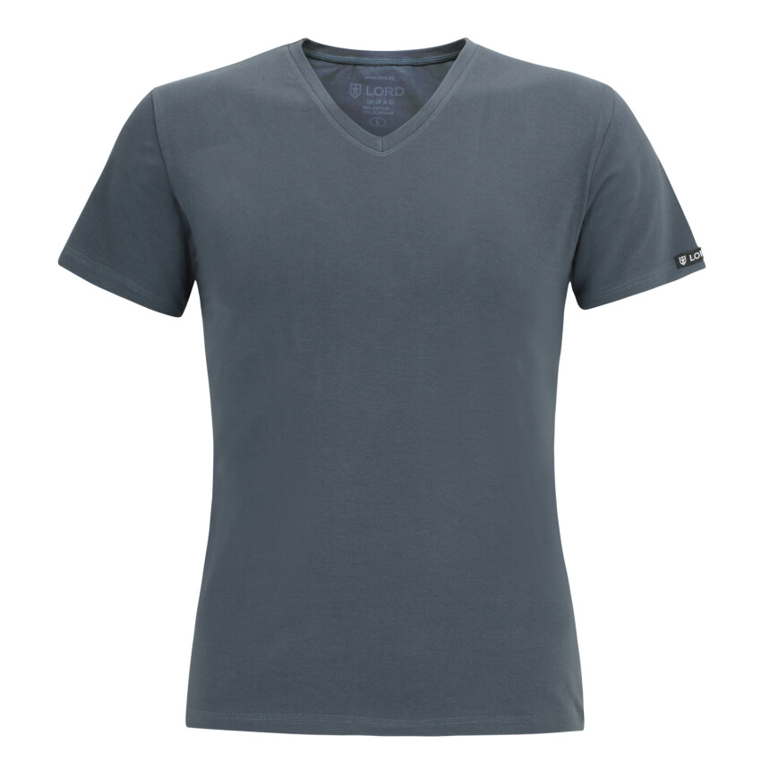 T-Shirt LORD V-Neck, Unterhemd V-Ausschnitt, Baumwolle und Elastan, Slimfit M grau