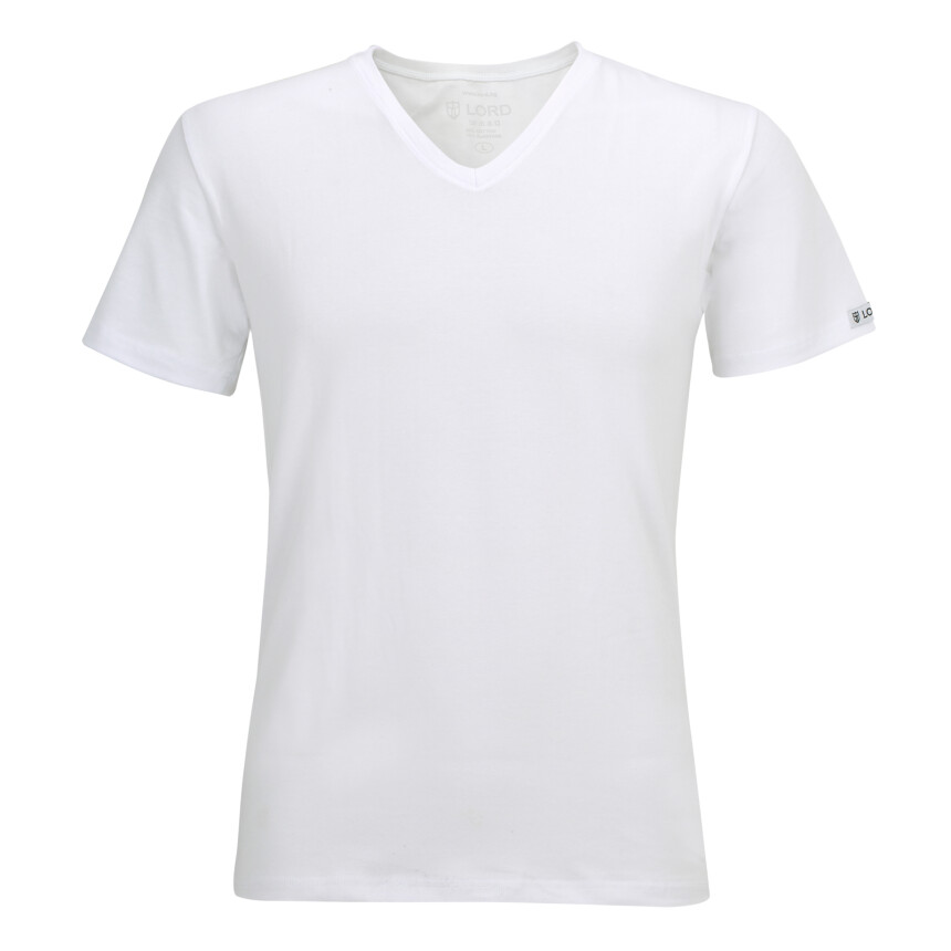 T-Shirt LORD V-Neck, Unterhemd V-Ausschnitt, Baumwolle und Elastan, Slimfit L weiß